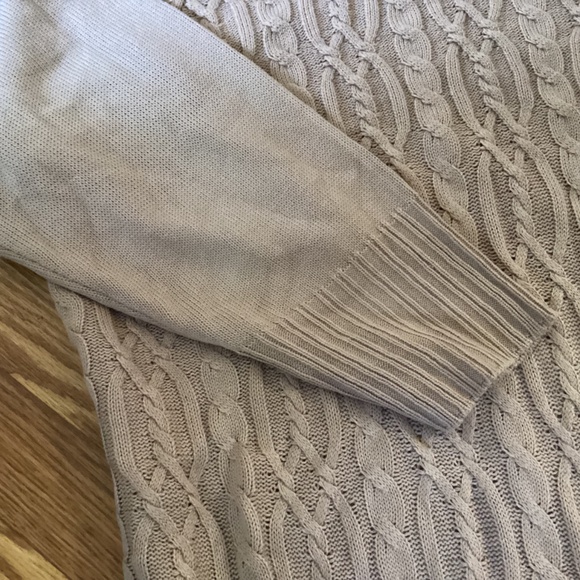 Molly & Isadora Tan Oversized Crew Neck Cable Knit Sweater Size 2X - Picture 3 of 4